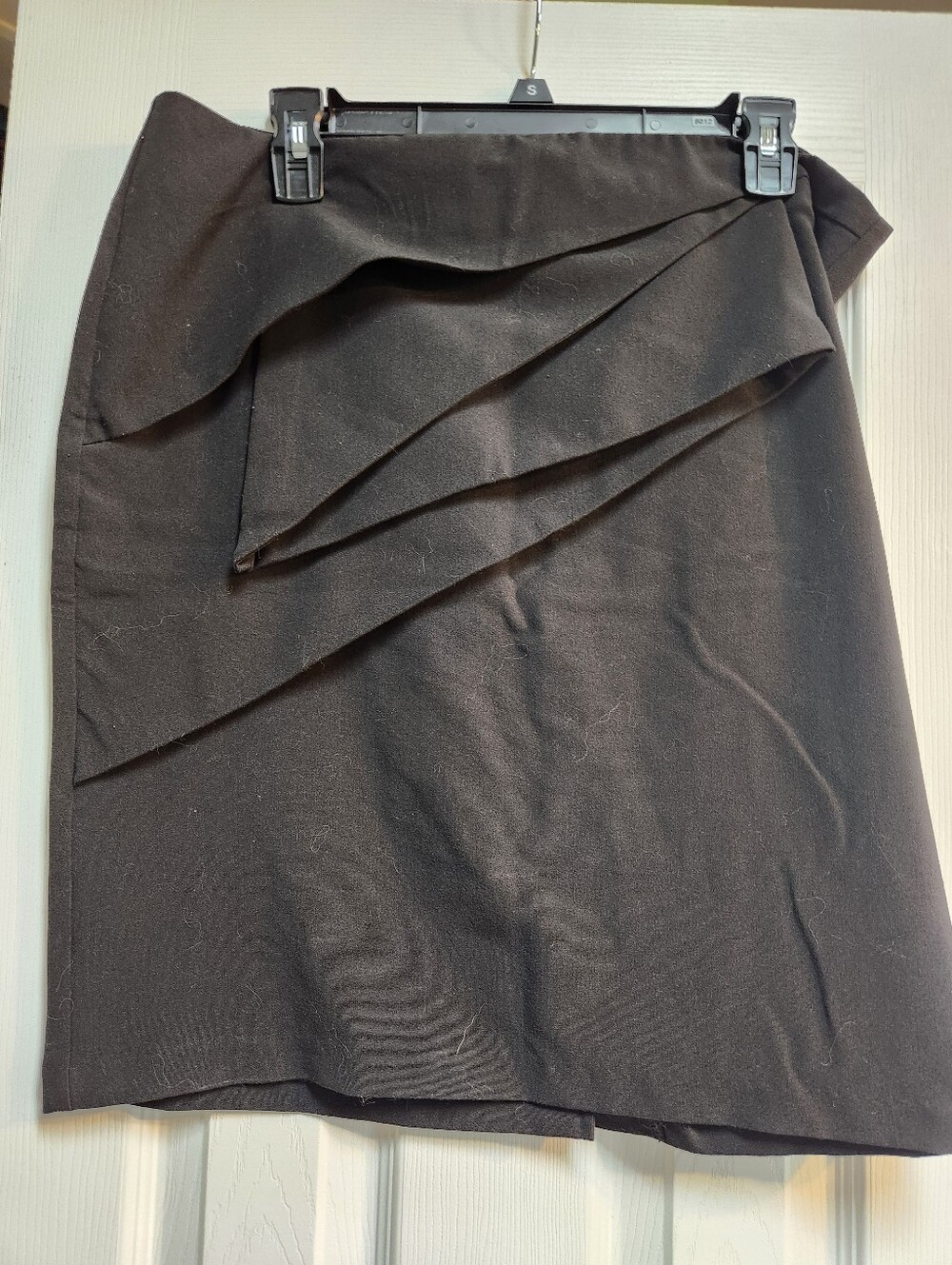 Cato Black Layered Ruffle Pencil Skirt